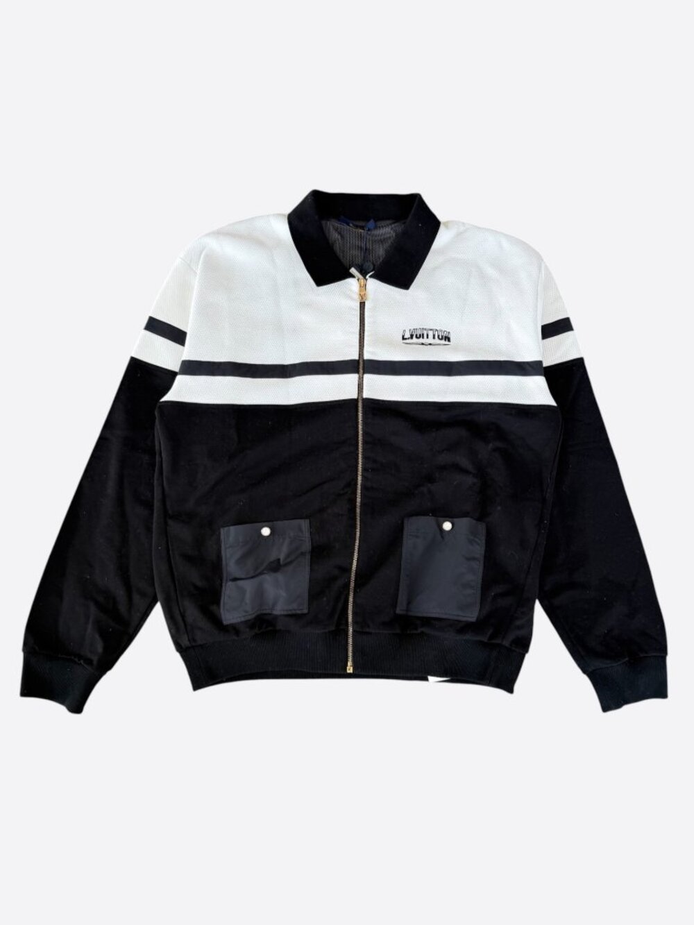 Louis Vuitton Black & White Hybrid Track Jacket